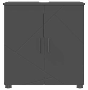 Fürdőszoba Székény polcokkal Fekete 61 x 35 x 64 cm Faanyag