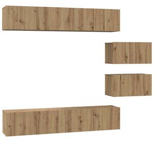 TV Szekrény Szett 6 pcs kézműves tölgy 80 x 30 x 30 cm Közepes