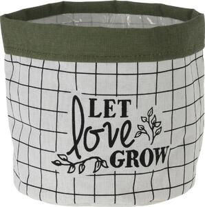 Let Love Grow textil virágtartó kaspó, 20 x 18 cm, világoszöld