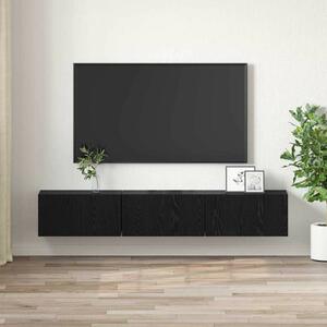 TV szekrény 3 pcs Fekete 60 x 30 x 30 cm Faanyag