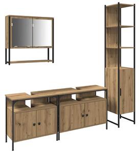 Fürdőszoba bútor szett 4 pcs kézműves tölgy 33 x 33 x 185.5 cm