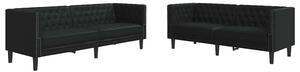 Kanapé Szett 2 pcs Fekete 194 x 74.5 x 70.5 cm Műbőr