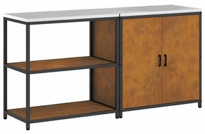 Konyhai Tároló Készlet polcokkal 2 pcs Rozsdás 180 x 50 x 92 cm