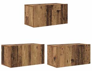 TV szekrény 3 pcs Barna 60 x 30 x 30 cm Faanyag