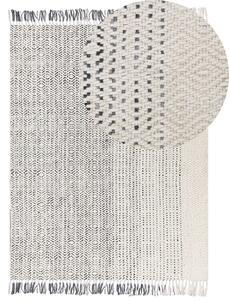 Fehér és szürke gyapjúszőnyeg 160 x 230 cm OMERLI