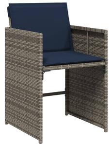 VidaXL 17 db szürke polyrattan kerti étkezőgarnitúra párnákkal