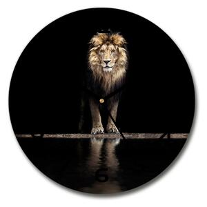 Kerek üvegóra Portré egy oroszlán