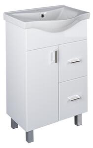 VivaStyle BIANKA 55 lábon álló fürdőszobabútor 2 fiókos Sanovit ALBATROS 10055 mosdókagyló 55x45 cm