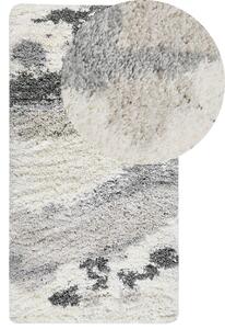 Szürke és fehér hosszú szálú szőnyeg 80 x 150 cm GORIS