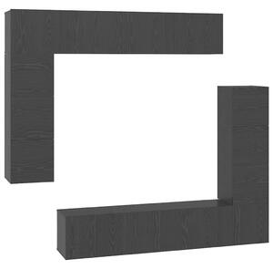 TV szekrény garnitúra 8 pcs Musta tammi 80 x 30 x 30 cm Faanyag