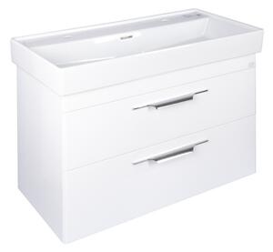 TMP LUX 100D fali fürdőszobabútor - CeraStyle SHARP 37600 DUPLA csaplyukas mosdóval - 100 x 48 cm