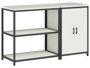 Konyhai Tároló Készlet polcokkal 2 pcs Fehér 150 x 50 x 92 cm