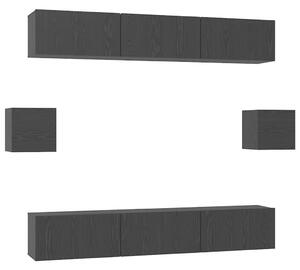 TV szekrény garnitúra 8 pcs Musta tammi 60 x 30 x 30 cm Faanyag
