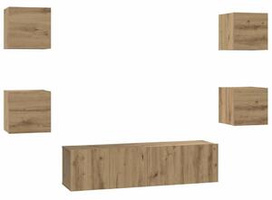 TV szekrény garnitúra 6 pcs kézműves tölgy 60 x 30 x 30 cm