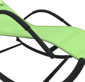 VidaXL zöld acél és textilén hintázó napozóágy
