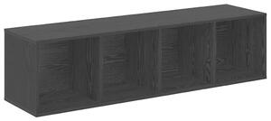 TV szekrény 4 pcs Fekete 37 x 37 x 142.5 cm Faanyag