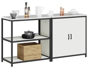 Konyhai Tároló Készlet polcokkal 2 pcs Fehér 180 x 50 x 92 cm