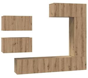 TV szekrény garnitúra 6 pcs kézműves tölgy 30.5 x 30 x 90 cm