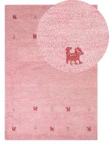 Rózsaszín gabbeh gyapjúszőnyeg 140 x 200 cm YULAFI