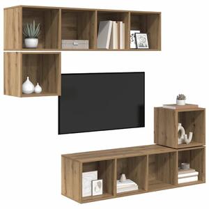 TV szekrény garnitúra 4 pcs kézműves tölgy 37 x 37 x 142.5 cm