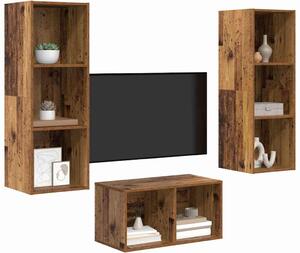 TV szekrény garnitúra Régi fa 37 x 37 x 107 cm Faanyag