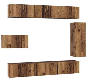 TV szekrény garnitúra 8 pcs Régi fa 30.5 x 30 x 90 cm Faanyag