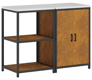 Konyhai Tároló Készlet polcokkal 2 pcs Rozsdás 120 x 50 x 92 cm