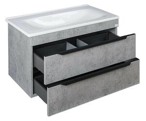 TMP VOX 85 SZÜRKE fali fürdőszobabútor - öntött műmárvány mosdóval - 85 x 47 cm
