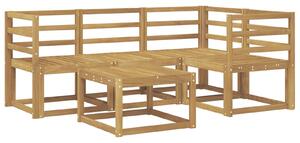 VidaXL Kültéri kanapé szett 5 pcs Fehér 59 x 59 x 37 cm Tömör Akácfa