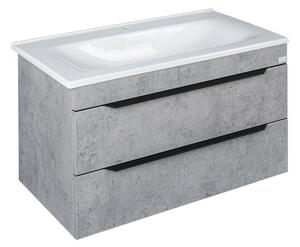 TMP VOX 100 SZÜRKE fali fürdőszobabútor - öntött műmárvány mosdóval - 100 cm
