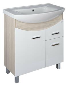 TMP ZX 65 - SONOMA - álló fürdőszobabútor - Sanovit ZENON - 6065 porcelán mosdóval - 65 x 47 cm