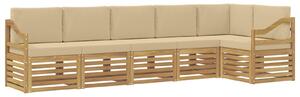VidaXL Kültéri kanapé szett 6 pcs Fehér és Bézs 304 x 126,5 x 73 cm