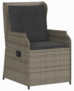 Kerti pad párnával 2 pcs Szürke Poli rattan