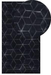 Fekete műnyúlszőrme szőnyeg 80 x 150 cm THATTA