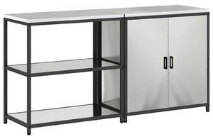 Konyhai Tároló Készlet polcokkal 2 pcs Ezüst 180 x 50 x 92 cm