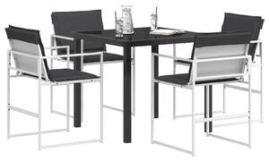 Kert étkező szett 5 pcs Fehér és Antracitszürke 80 x 80 x 73 cm