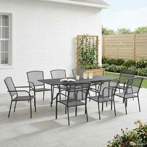 VidaXL Kert étkező szett 9 pcs Antracitszürke 212 x 90 x 76 cm