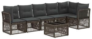 VidaXL Kerti Kanapé Szett 7 pcs Szürke polirattan
