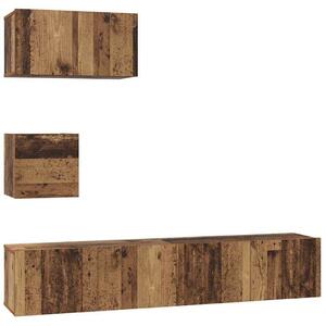 Fali TV Szekrény 4 pcs Régi fa 80 x 30 x 30.5 cm Faanyag