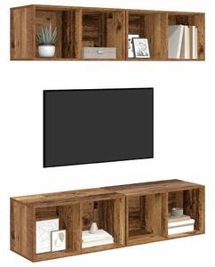 Fali TV Szekrény 4 pcs Öreg fa 37 x 37 x 72 cm Faanyag