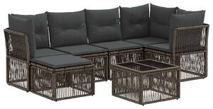 VidaXL Kerti Kanapé Szett 7 pcs Szürke polirattan