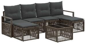 VidaXL Kerti Kanapé Szett 7 pcs Szürke polirattan