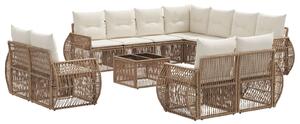 VidaXL Kerti Kanapé Szett 12 pcs Beige és Krémszínű polirattan