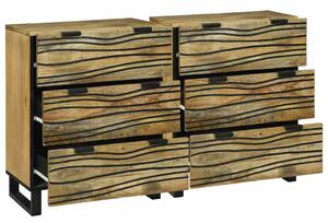 Oldalszekrények 2 pcs Barna 60 x 33.5 x 75 cm tömör mangófa