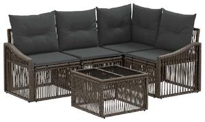 VidaXL Kerti Kanapé Szett 5 pcs Szürke polirattan