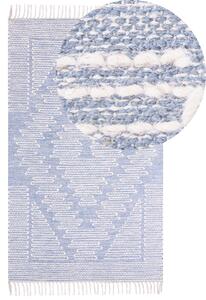 Kék és fehér pamutszőnyeg 80 x 150 cm ANSAR
