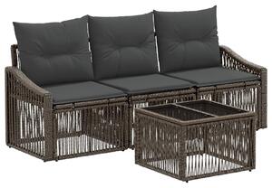 VidaXL Kerti Kanapé Szett 4 pcs Szürke polirattan