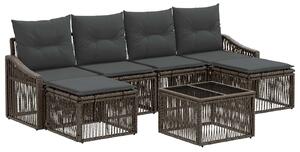 VidaXL Kerti Kanapé Szett 7 pcs Szürke polirattan