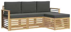 VidaXL Kültéri kanapé szett 4 pcs Fehér és Antracitszürke