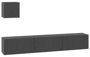 TV szekrény garnitúra 4 pcs Musta tammi 60 x 30 x 30 cm Faanyag